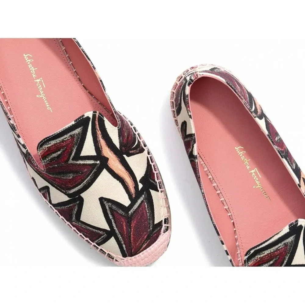 New Salvatore Ferragamo Sue Espadrille Flat Size 6.5